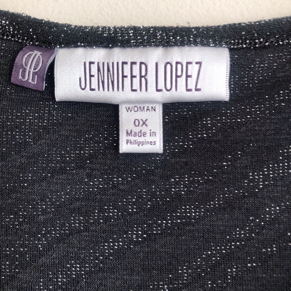 Jennifer Lopez Faux Wrap Metallic Blouse - Picture 4 of 12